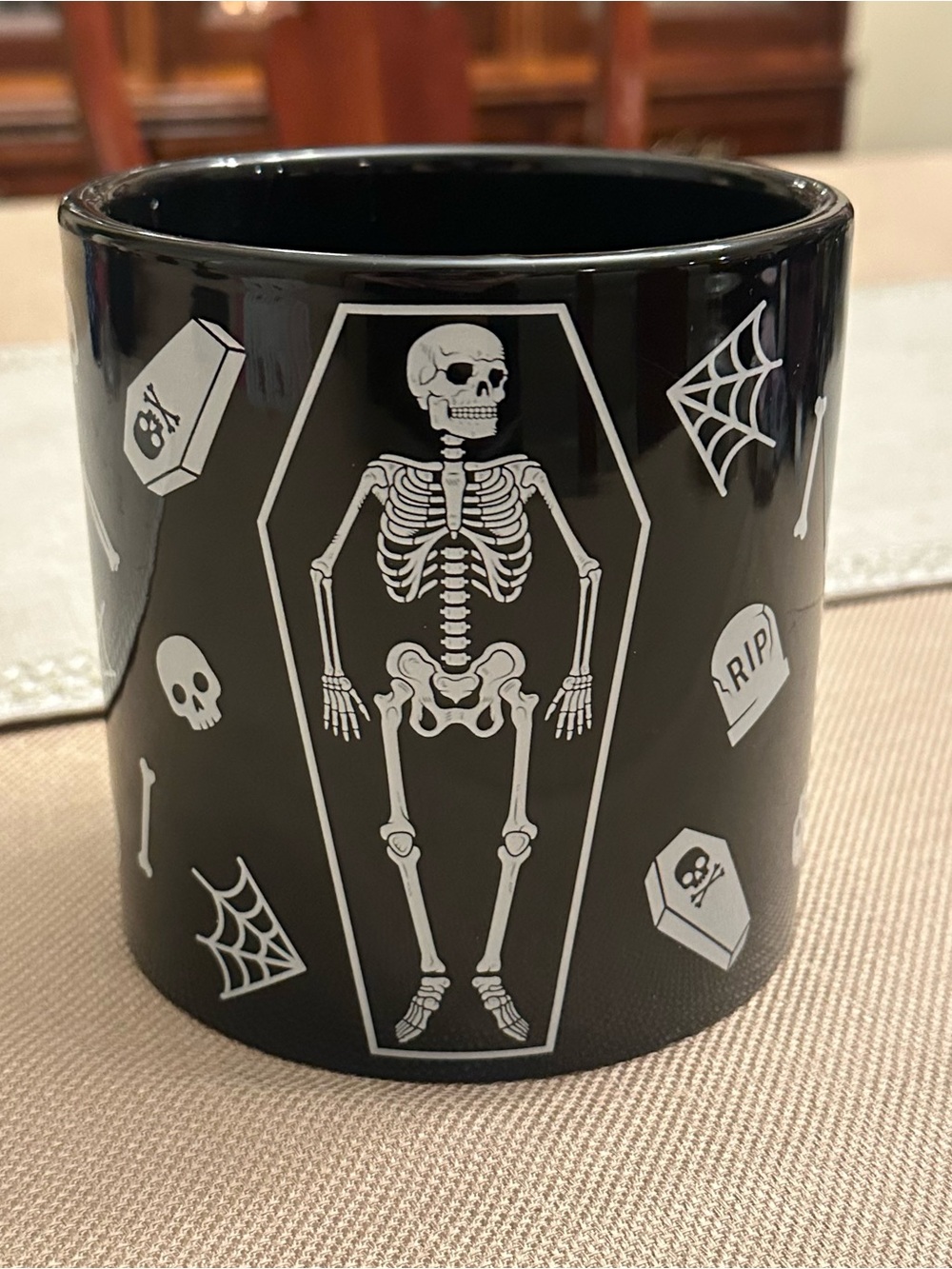 Sourpuss Skeleton Coffin Planter